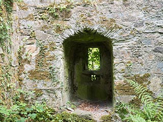 alcove in ruined tower