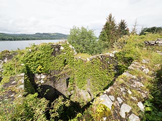 interior of ruined tower from above