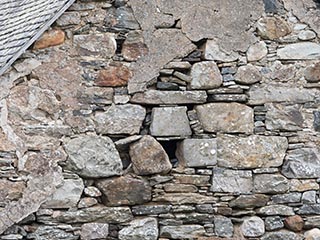 closeup of stone wall of house