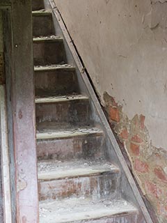 stairs in ruined house