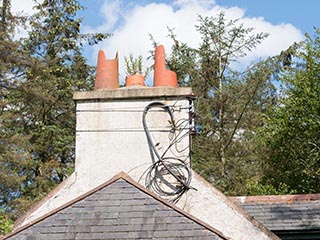 chimney of abandoned house