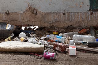 Ben Bullen Railway Station Garbage Strewn Floor