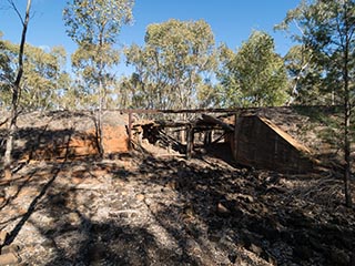 Collapsing bridge on abandoned railway line between Nyngan and Girilambone, New South Wales