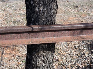 Closeup of rail on abandoned line between Nyngan and Girilambone, New South Wales