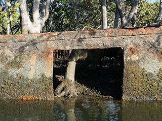 closeup view of side of HMAS Karangi