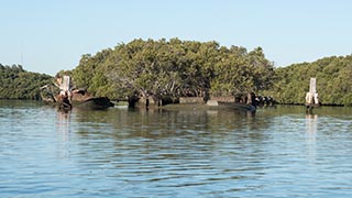 wrecks of HMAS Karangi and SS Heroic