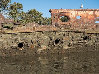 portholes near bow of HMAS Karangi