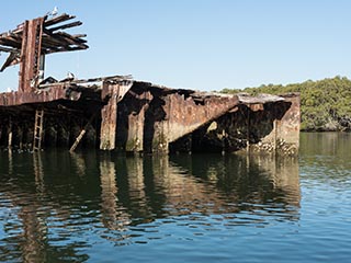 Wreck of SS Mortlake Bank, Homebush Bay, Sydney, Australia