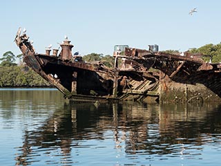 Wreck of SS Mortlake Bank, Homebush Bay, Sydney, Australia