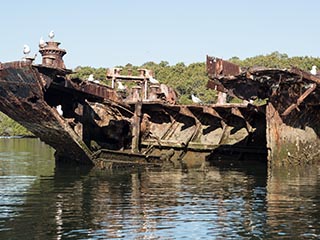 Wreck of SS Mortlake Bank, Homebush Bay, Sydney, Australia