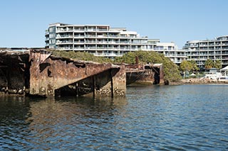 Wreck of SS Mortlake Bank, Homebush Bay, Sydney, Australia