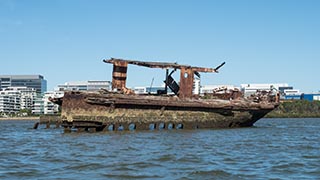 Wreck of SS Mortlake Bank, Homebush Bay, Sydney, Australia