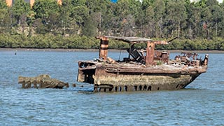 Wreck of SS Mortlake Bank, Homebush Bay, Sydney, Australia