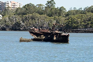 Wreck of SS Mortlake Bank, Homebush Bay, Sydney, Australia