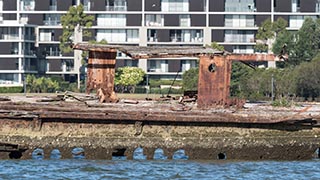 Wreck of SS Mortlake Bank, Homebush Bay, Sydney, Australia