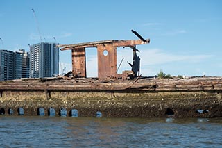 Wreck of SS Mortlake Bank, Homebush Bay, Sydney, Australia