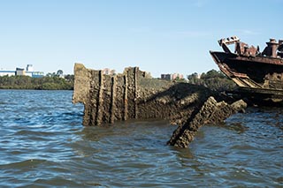 Wreck of SS Mortlake Bank, Homebush Bay, Sydney, Australia