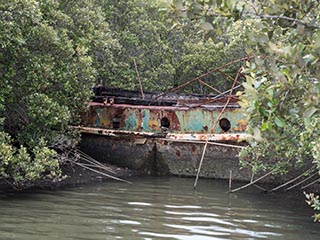 abandoned barge, Homebush Bay, Sydney, Australia