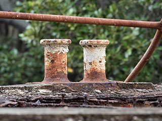 bollards on barge