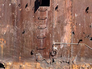 ladder on transverse bulkhead in SS Ayrfield