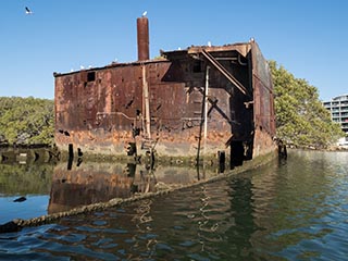 wreck of SS Ayrfield, Homebush Bay, Sydney, Australia