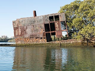 wreck of SS Ayrfield, Homebush Bay, Sydney, Australia