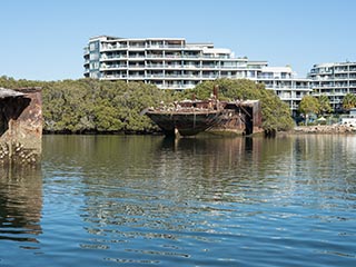 wreck of SS Ayrfield, Homebush Bay, Sydney, Australia