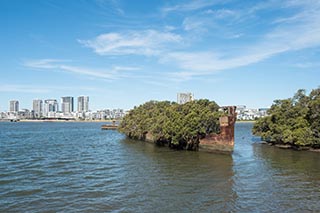 wreck of SS Ayrfield, Homebush Bay, Sydney, Australia