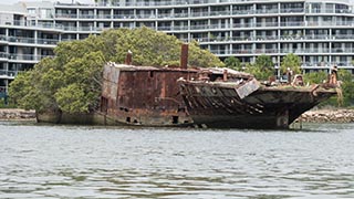 wreck of SS Ayrfield, Homebush Bay, Sydney, Australia