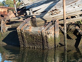 remains of wheelhouse of SS Heroic