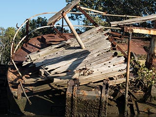 remains of wheelhouse of SS Heroic