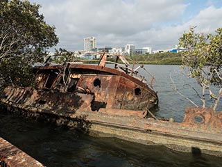 SS Heroic seen from deck of HMAS Karangi