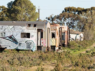 abandoned railway carriages, Port Pirie, South Australia