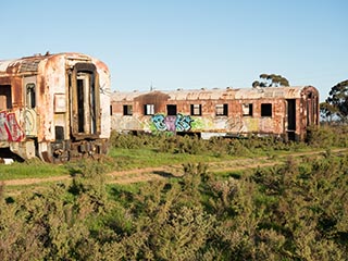 abandoned railway carriages, Port Pirie, South Australia