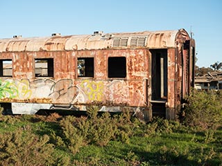 abandoned railway carriage, Port Pirie, South Australia