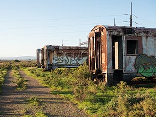 abandoned railway carriages, Port Pirie, South Australia