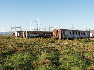 abandoned railway carriages, Port Pirie, South Australia