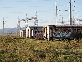 abandoned railway carriages, Port Pirie, South Australia