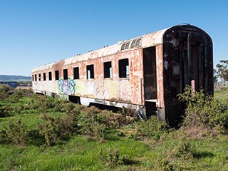 abandoned railway carriage, Port Pirie, South Australia