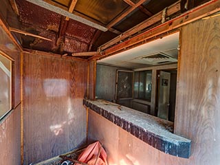 interior of abandoned lounge car