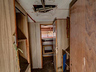 interior of abandoned lounge car