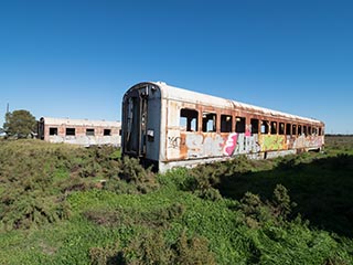 abandoned railway carriages, Port Pirie, South Australia