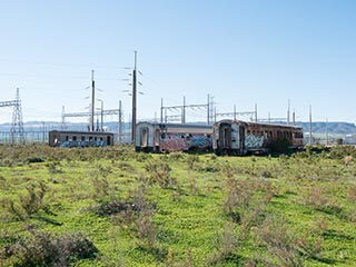 abandoned railway carriages, Port Pirie, South Australia