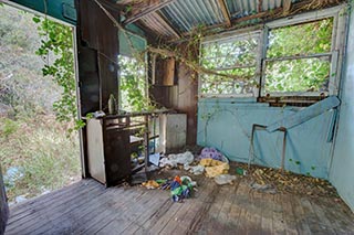 Interior of abandoned house