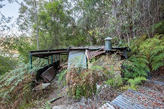 Old shack in the bush near Wondabyne, Australia