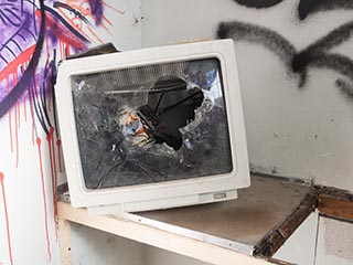 Broken monitor in St. John's Orphanage