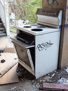 Electric stove outside St. John's Orphanage