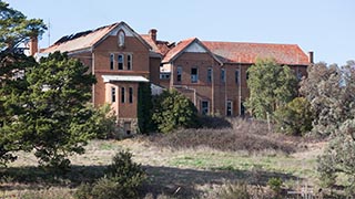 Fire damaged ruins of St. John's Orphanage