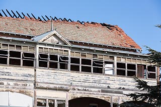 Fire damaged ruins of St. John's Orphanage