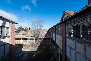 View over courtyard of St. John's Orphanage